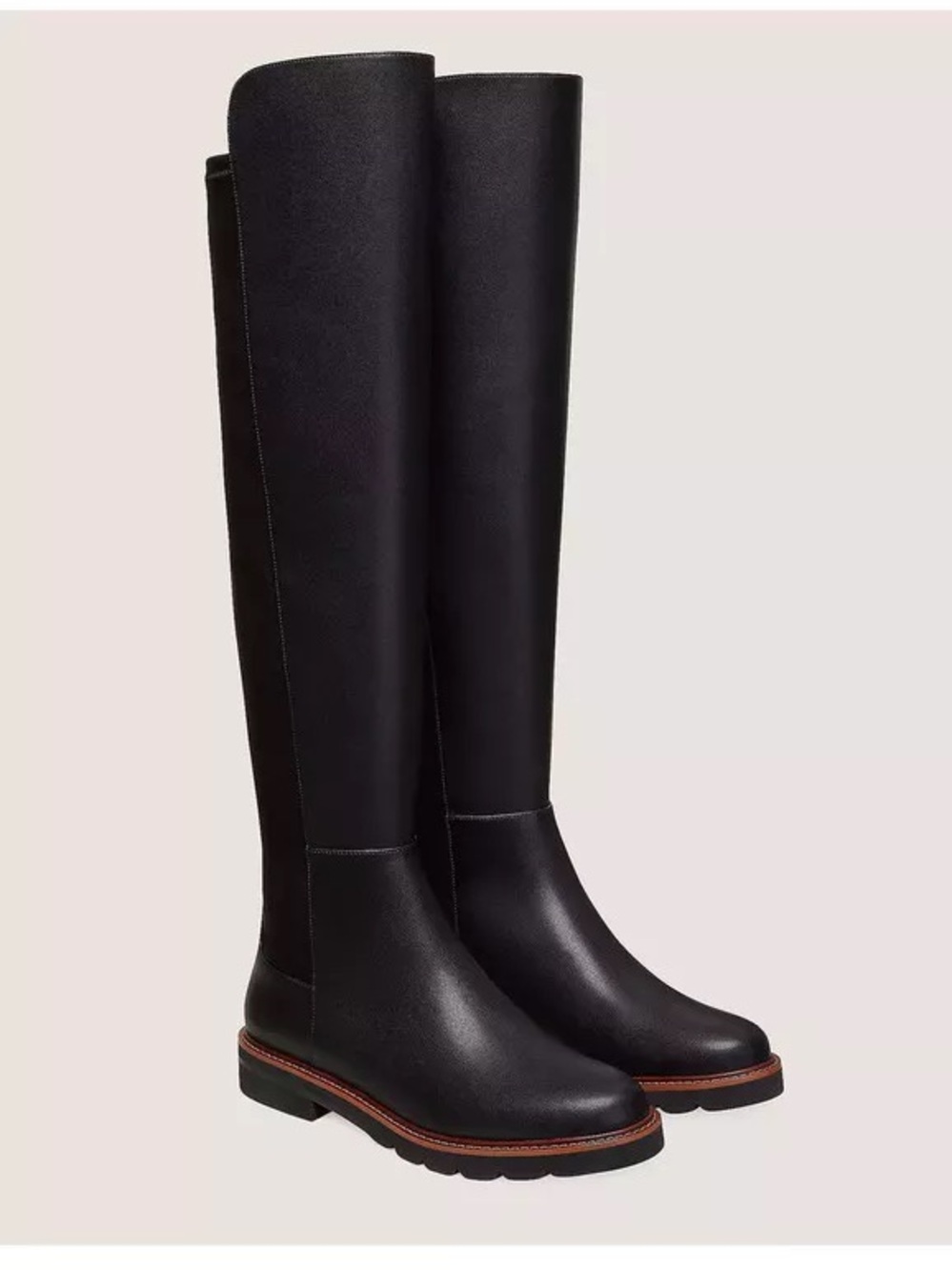 Stuart Weitzman Black Leather Adrina City Boot Over The Knee Boots Size 9 / 39.5